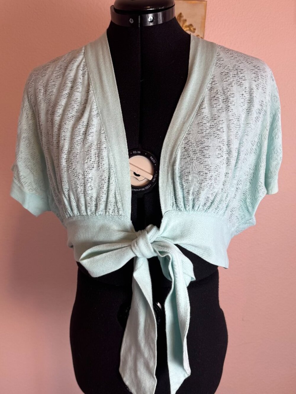 Balletcore Boho Anthropologie Moth Turquoise Wrap Cotton Cropped Top Medium